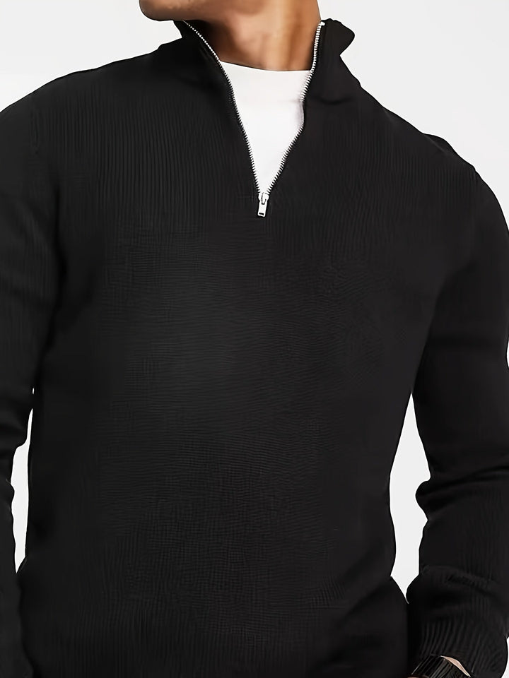 Lucien | Men's Half Zip Funnel Neck Sweater