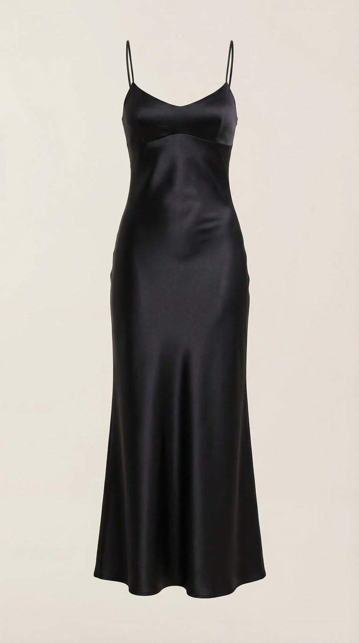 Vera | Women's Satin V-Neck Slip Maxi Dress