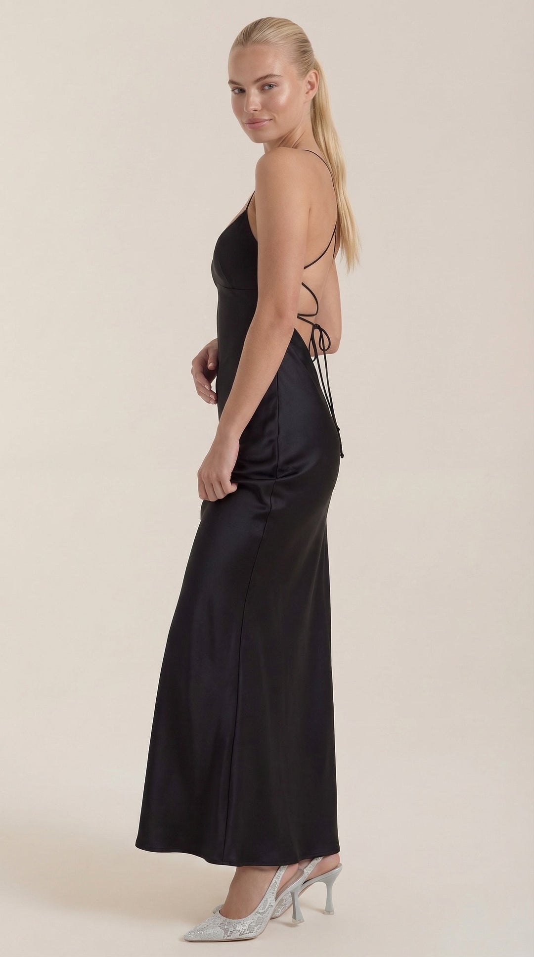 Vera | Women's Satin V-Neck Slip Maxi Dress