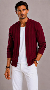 Gideon | Men's Mock Neck Cable Knit Cardigan