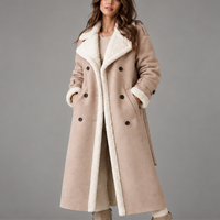 Octavia | Women's Double-Breasted Shearling-Trim Coat