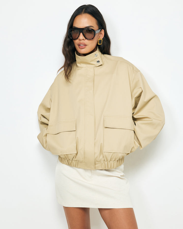 Agathe | Women's Funnel Neck Bomber Jacket
