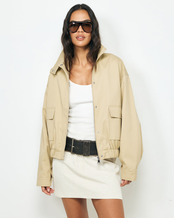 Agathe | Women's Funnel Neck Bomber Jacket