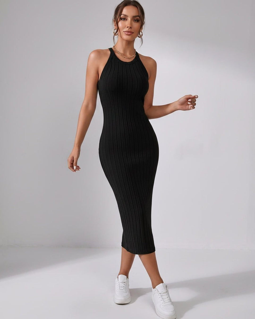 Wren | Women's Ribbed Knit Midi Dress