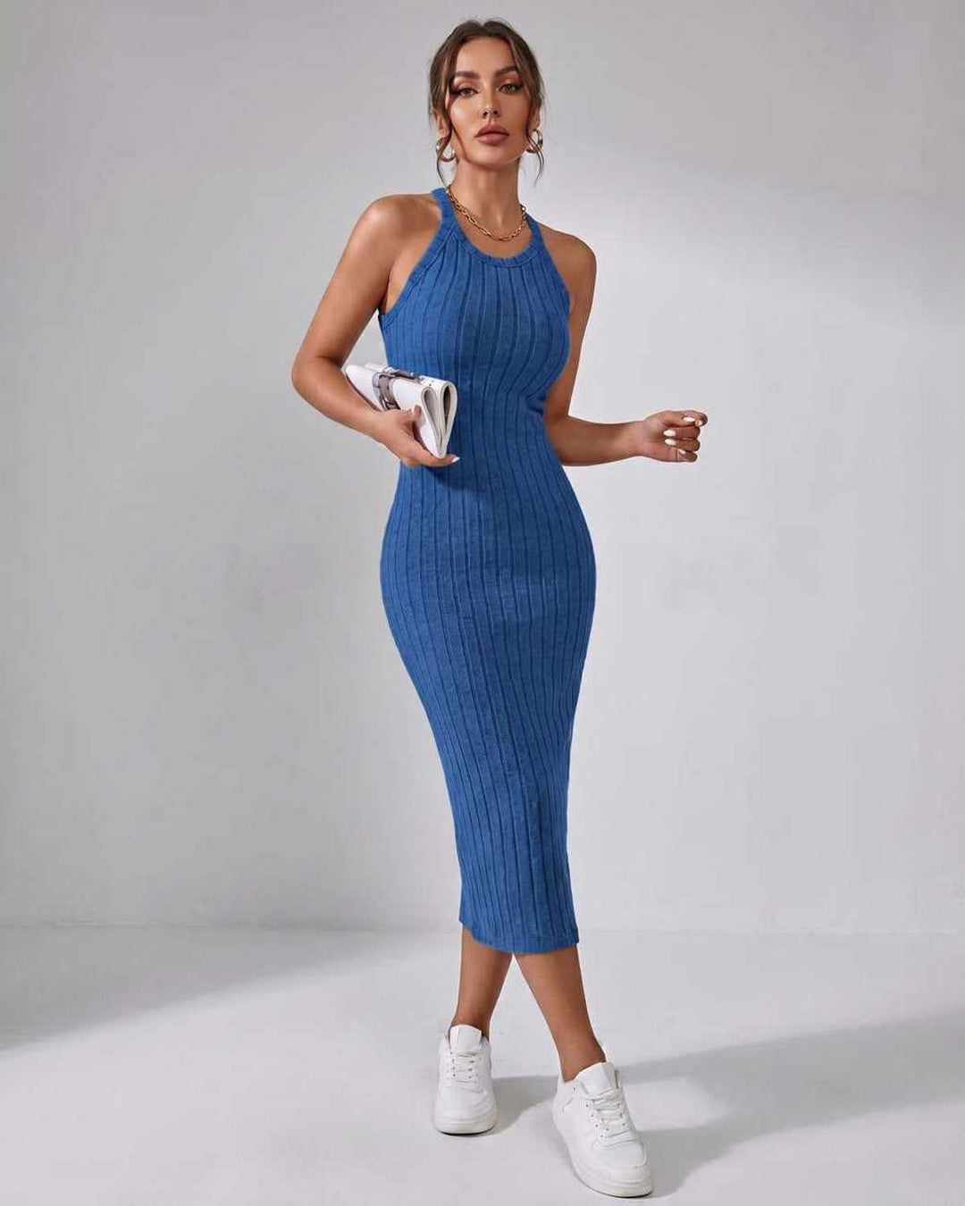 Wren | Women's Ribbed Knit Midi Dress