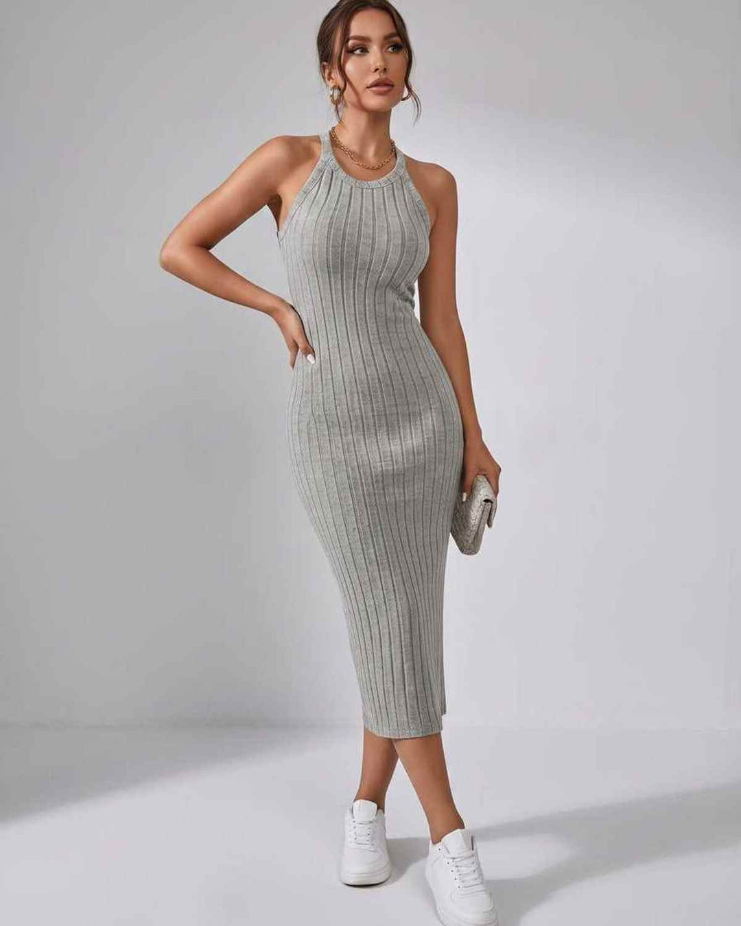 Wren | Women's Ribbed Knit Midi Dress