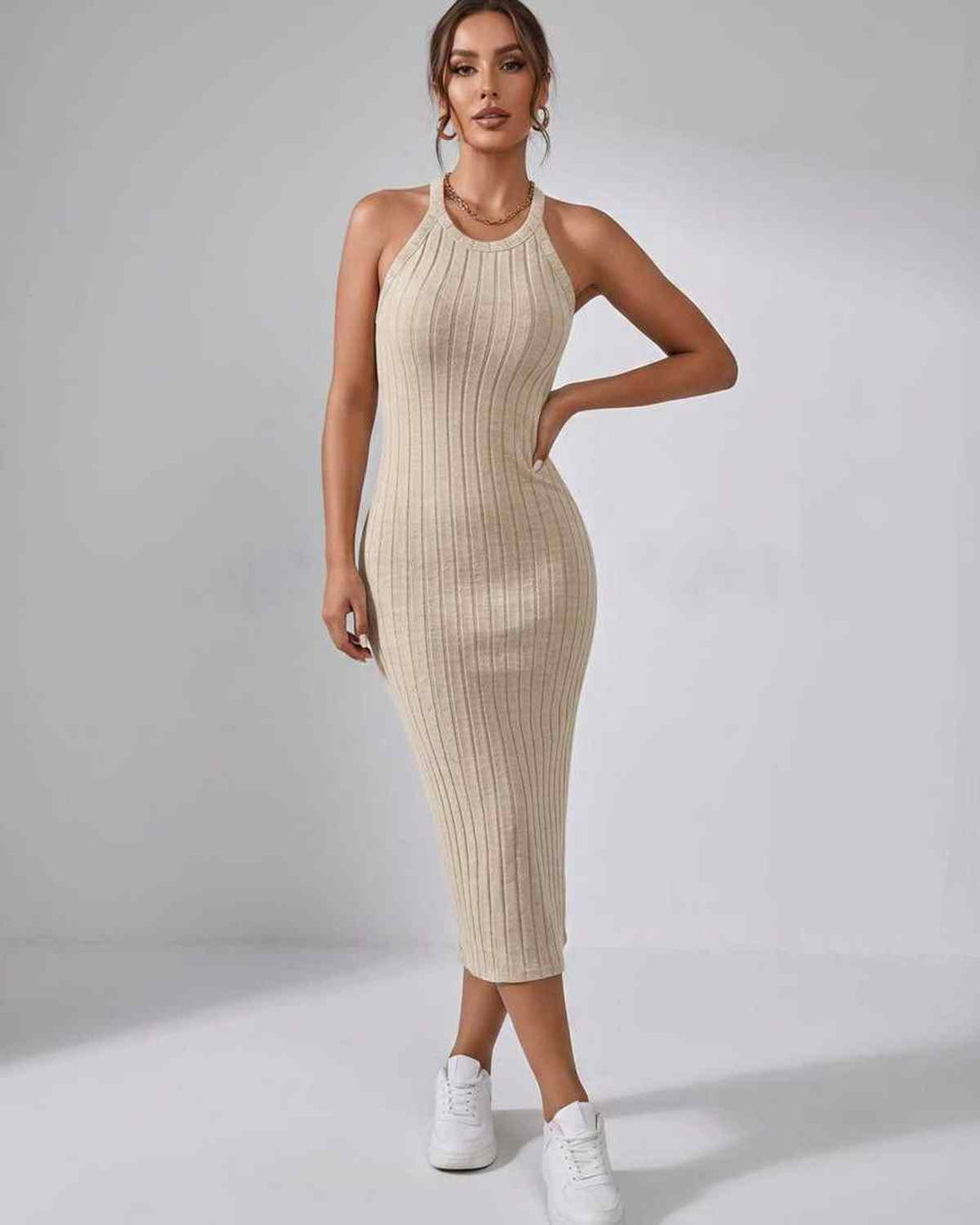 Wren | Women's Ribbed Knit Midi Dress