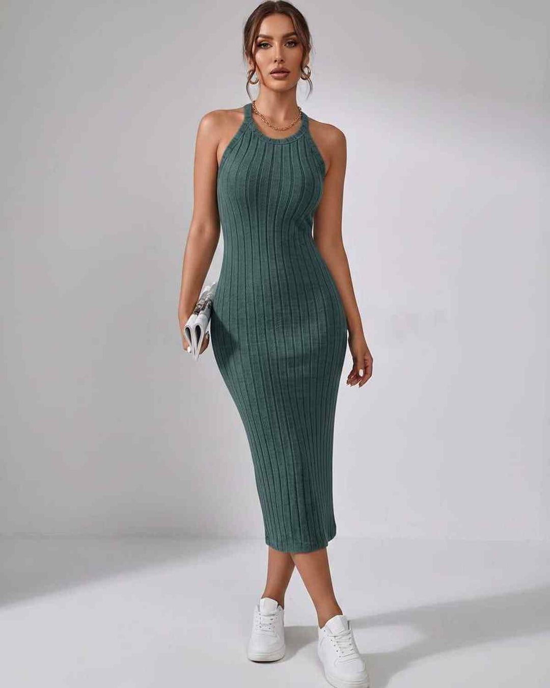 Wren | Women's Ribbed Knit Midi Dress