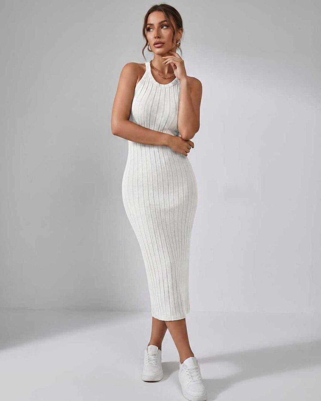Wren | Women's Ribbed Knit Midi Dress