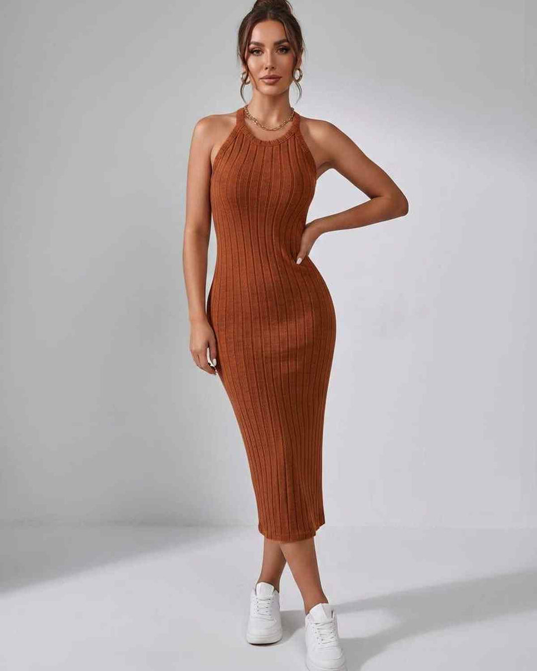 Wren | Women's Ribbed Knit Midi Dress