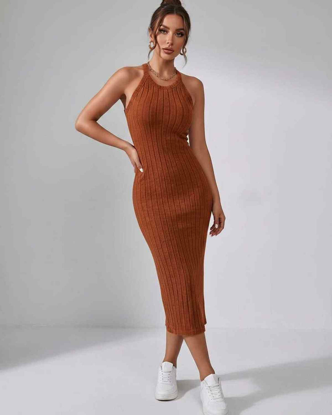 Wren | Women's Ribbed Knit Midi Dress