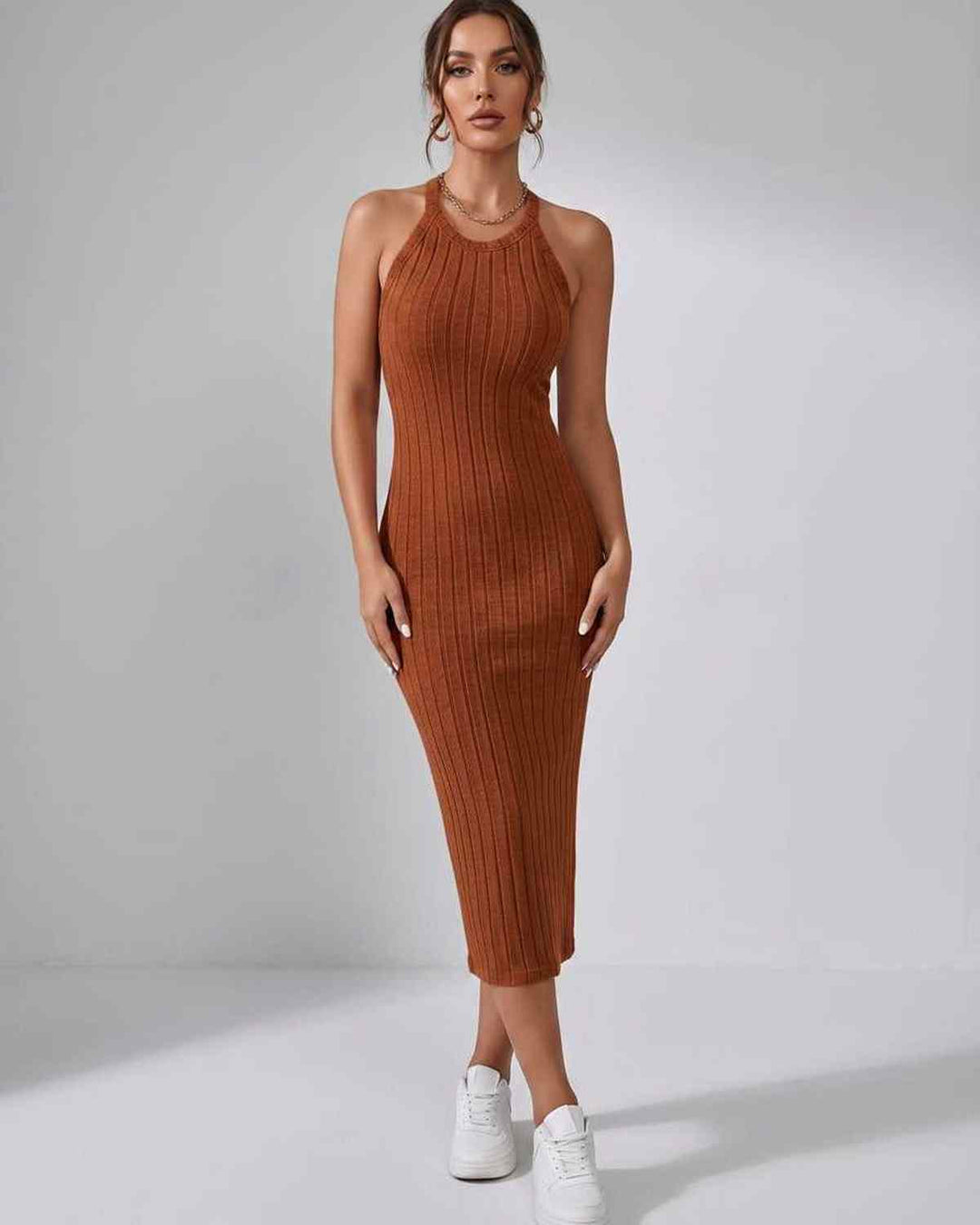 Wren | Women's Ribbed Knit Midi Dress
