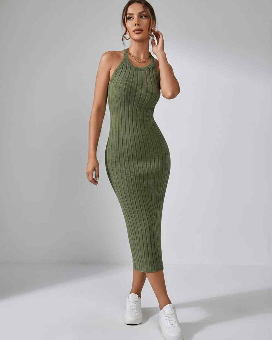 Wren | Women's Ribbed Knit Midi Dress