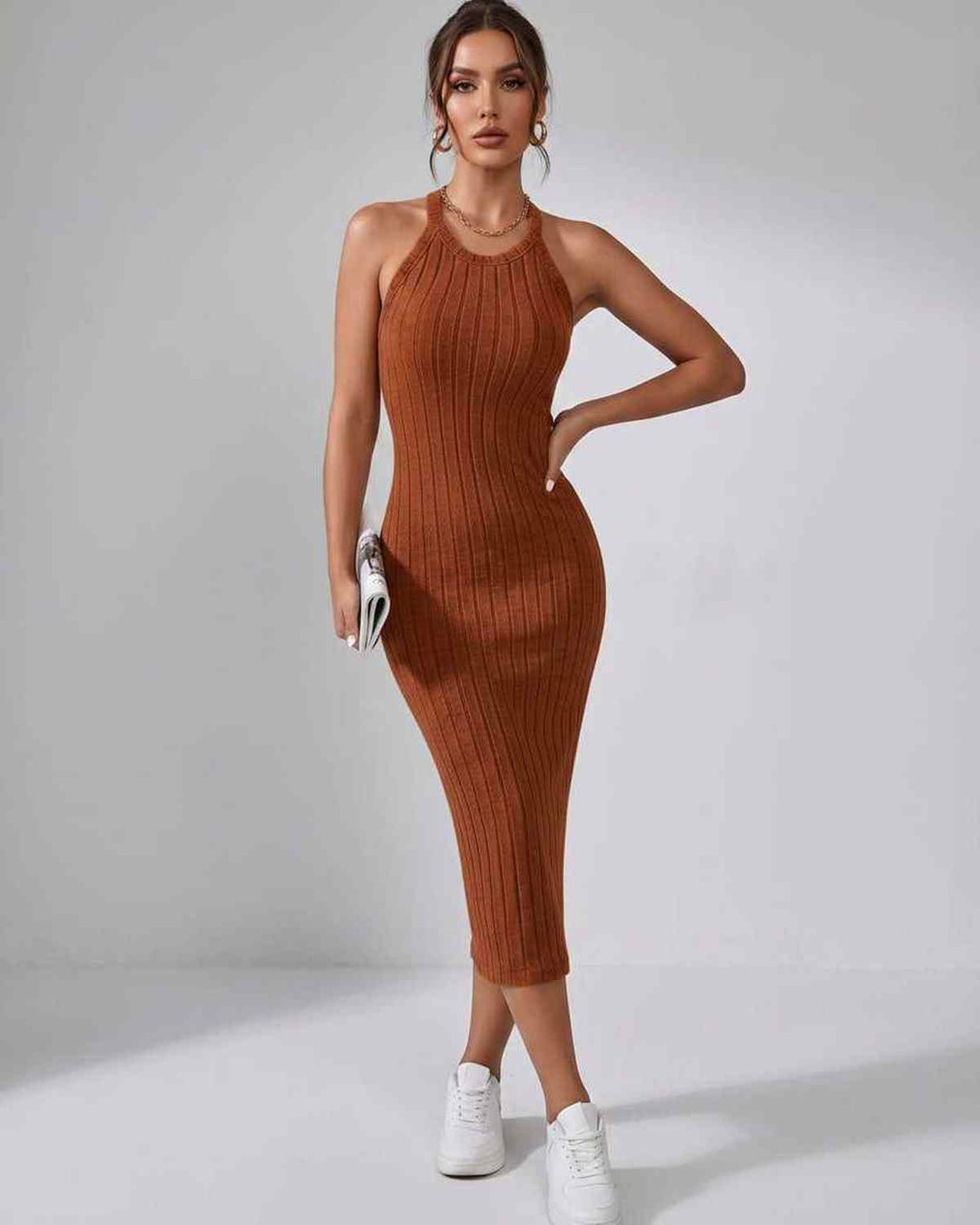Wren | Women's Ribbed Knit Midi Dress