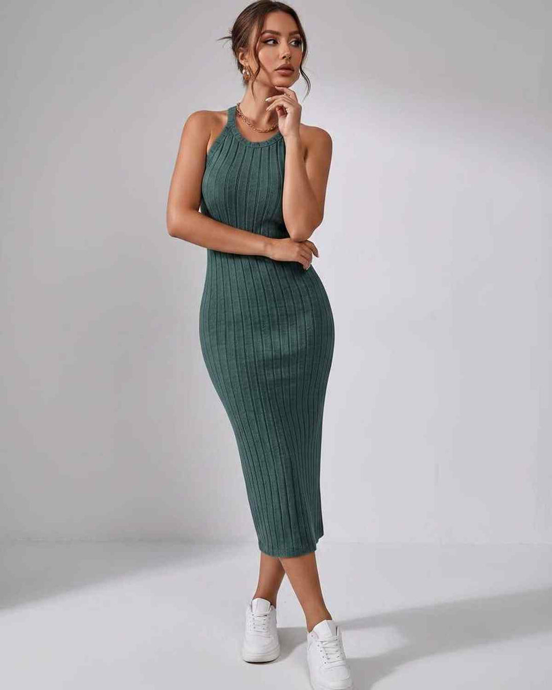 Wren | Women's Ribbed Knit Midi Dress