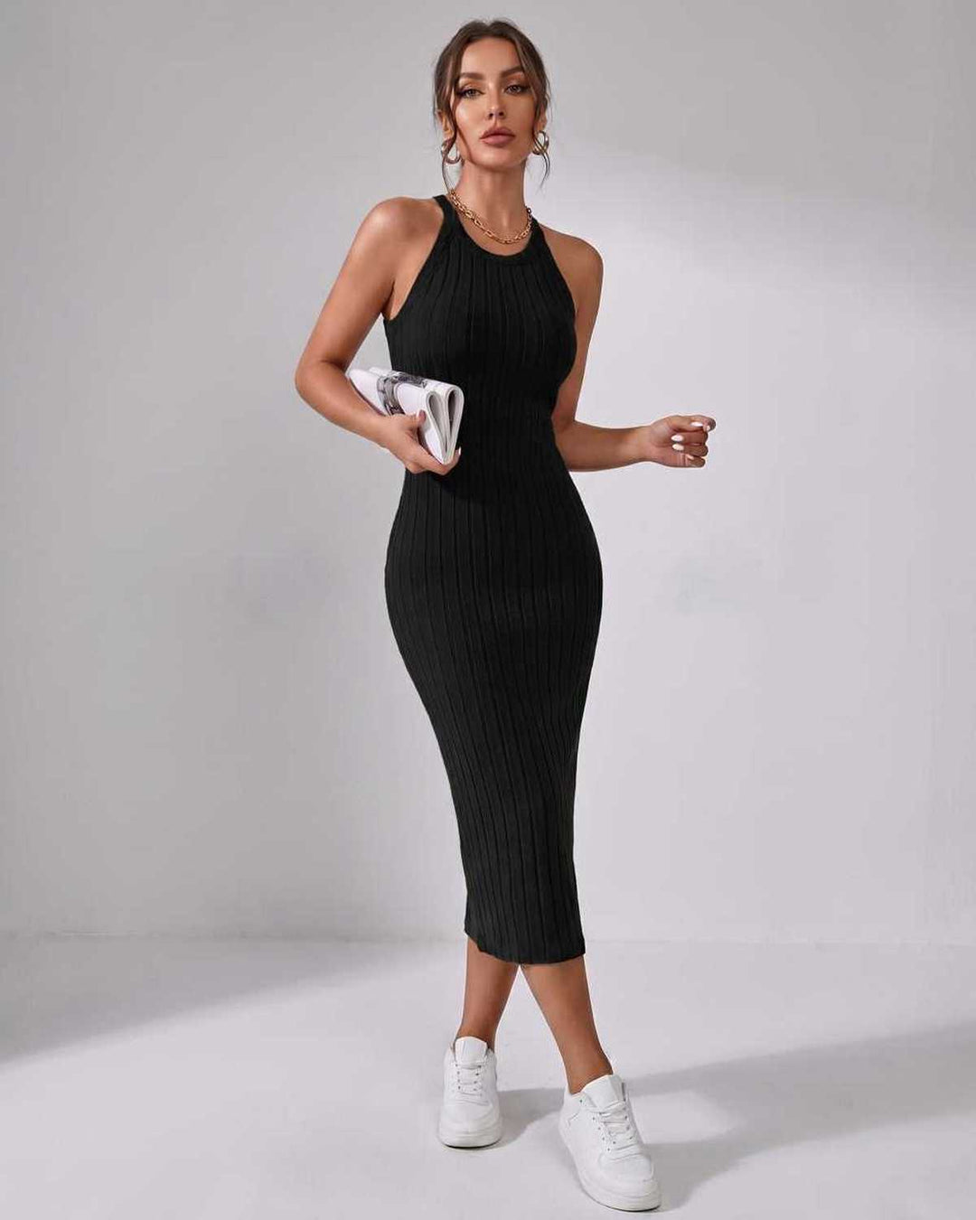 Wren | Women's Ribbed Knit Midi Dress