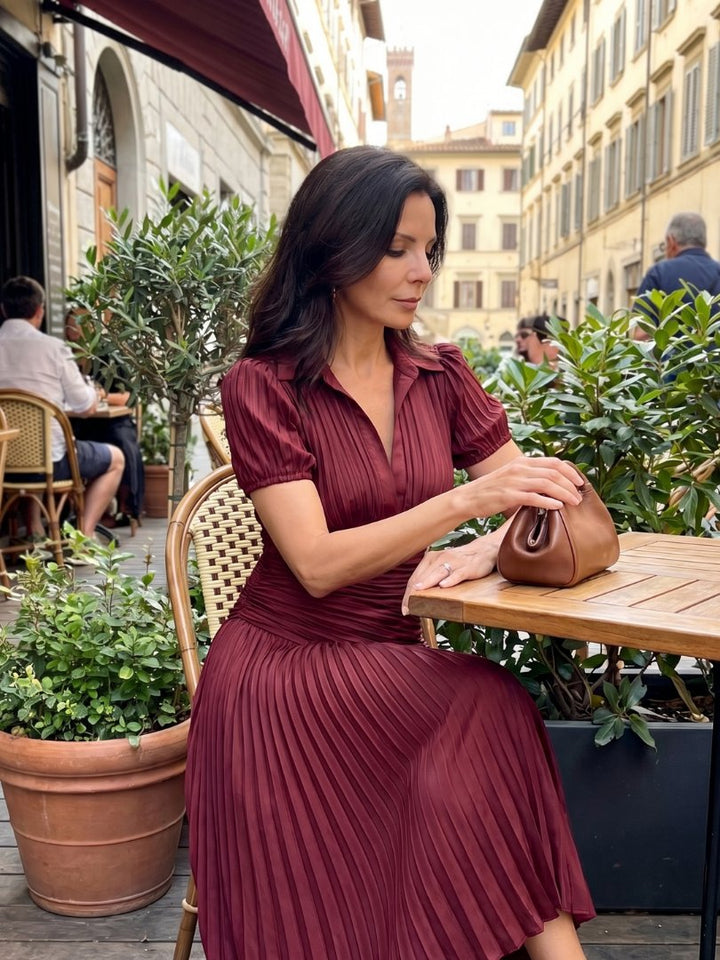 Hazel | Women's Striped Satin Midi Dress