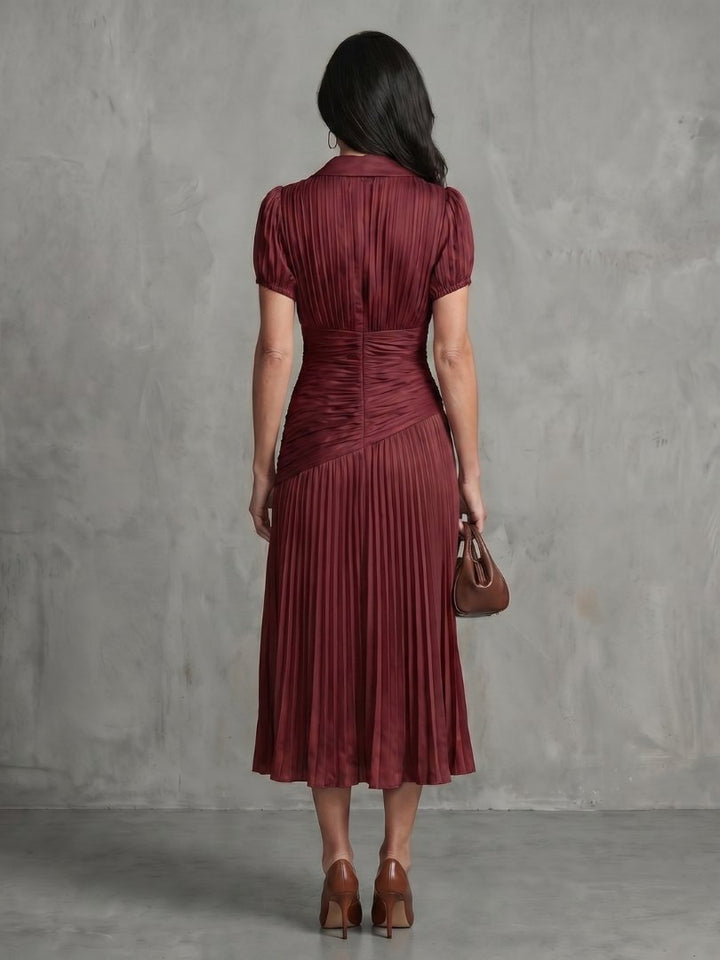 Hazel | Women's Striped Satin Midi Dress