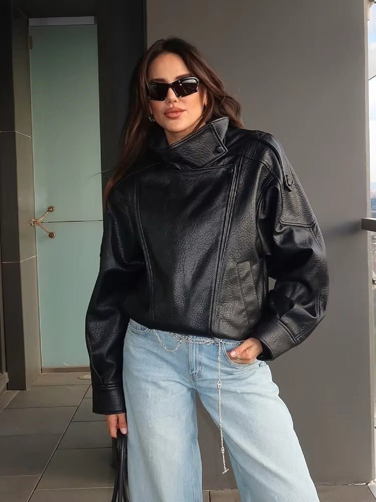 Margot | Women's Asymmetrical Faux Leather Jacket