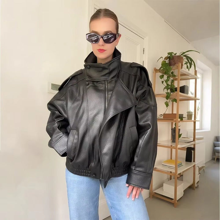 Margot | Women's Asymmetrical Faux Leather Jacket