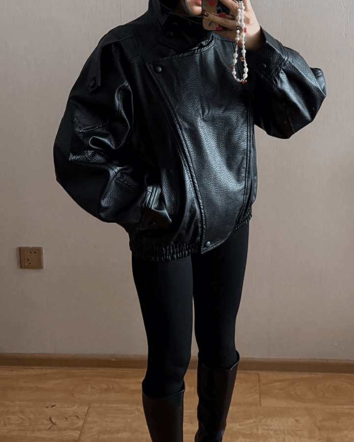 Margot | Women's Asymmetrical Faux Leather Jacket