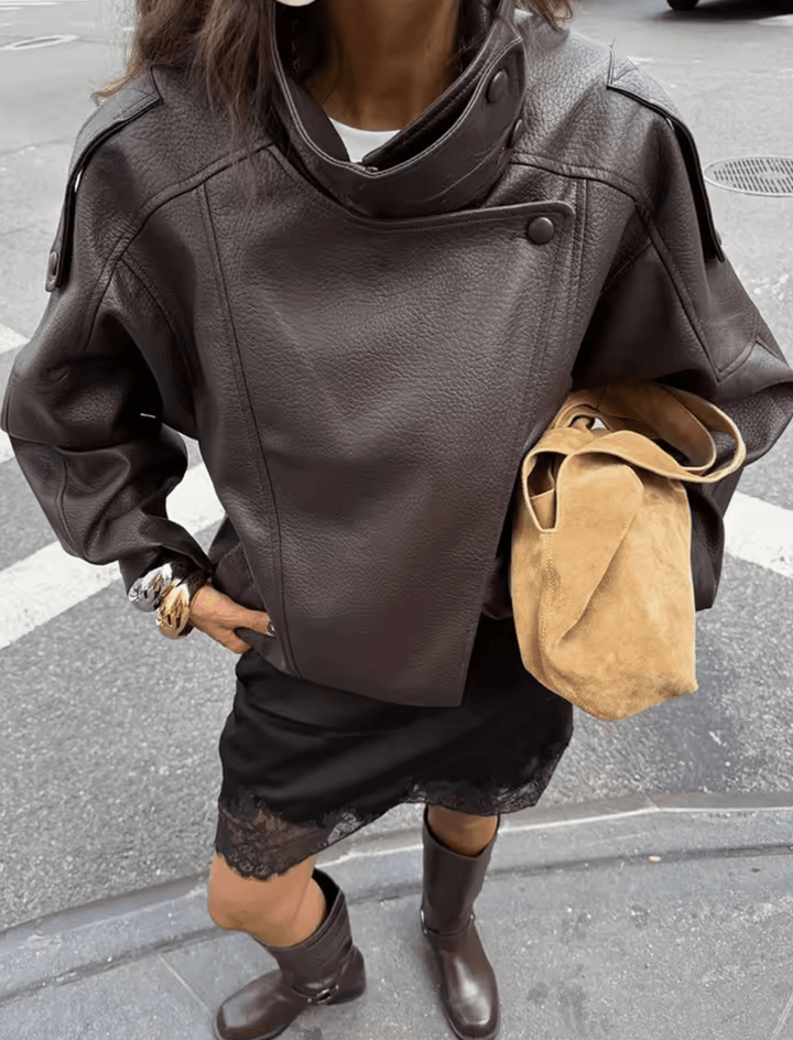 Margot | Women's Asymmetrical Faux Leather Jacket