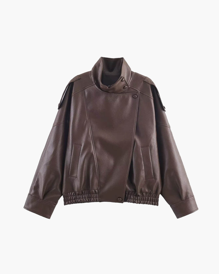 Margot | Women's Asymmetrical Faux Leather Jacket