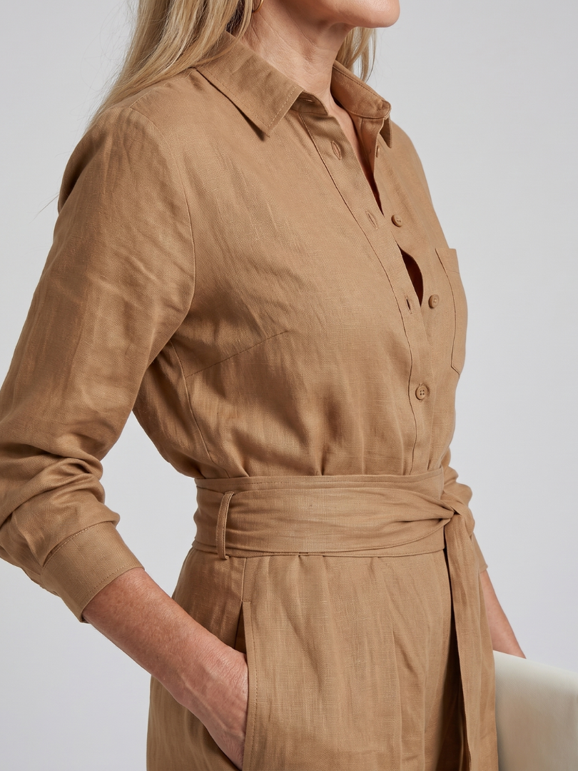 Priscilla | Women's Button Front Wide Leg Jumpsuit