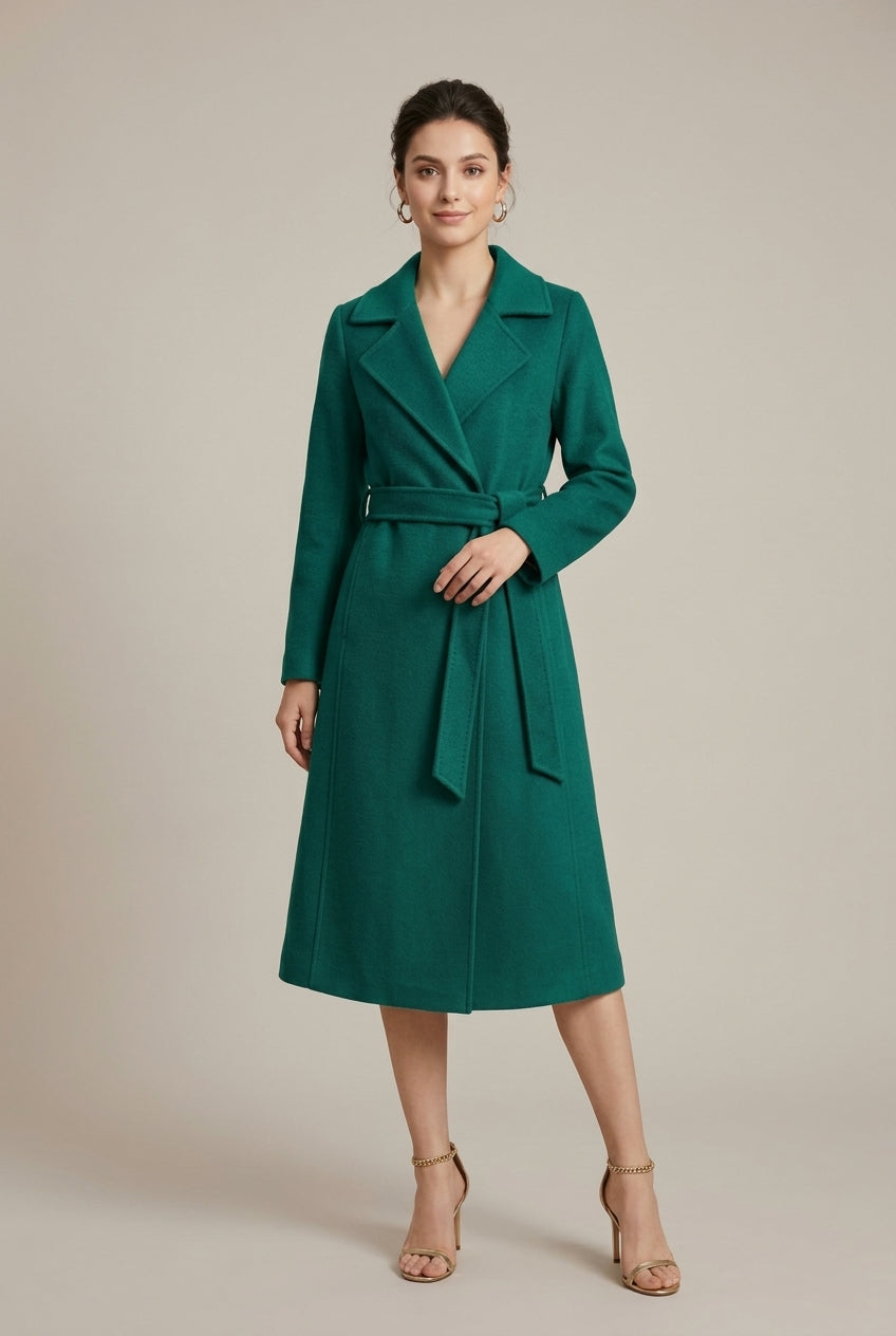 Marcella | Women's Belted Wool Wrap Coat