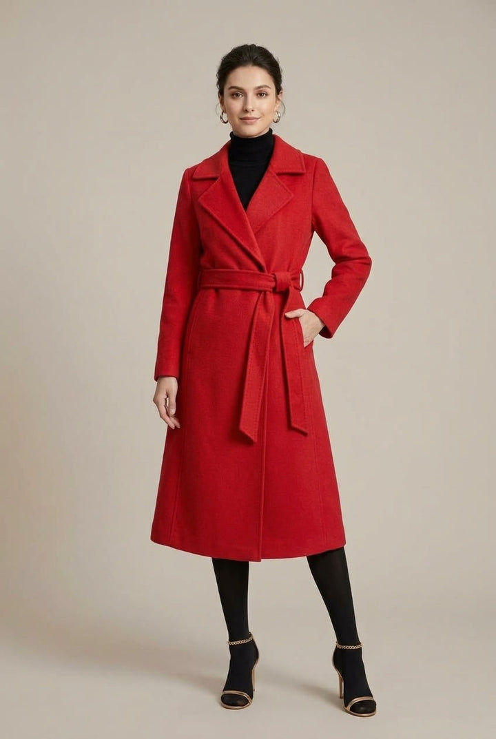 Marcella | Women's Belted Wool Wrap Coat