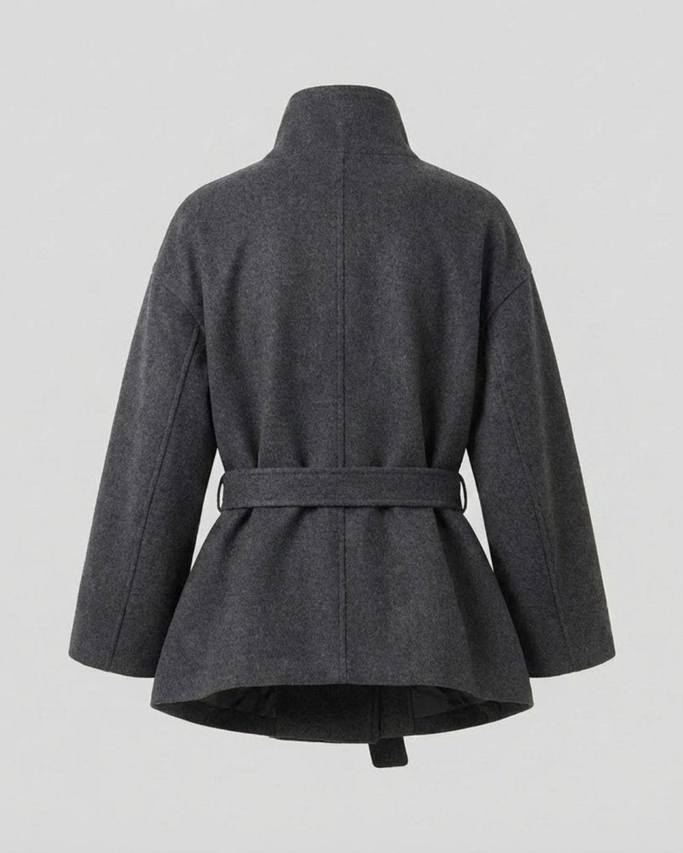 Marguerite | Women's Belted Funnel Neck Wool Coat