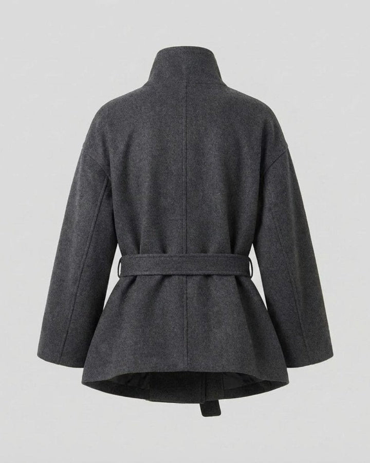Marguerite | Women's Belted Funnel Neck Wool Coat