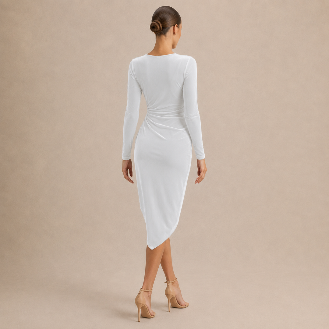 Valentina | Women's Ruched Velvet Wrap Dress
