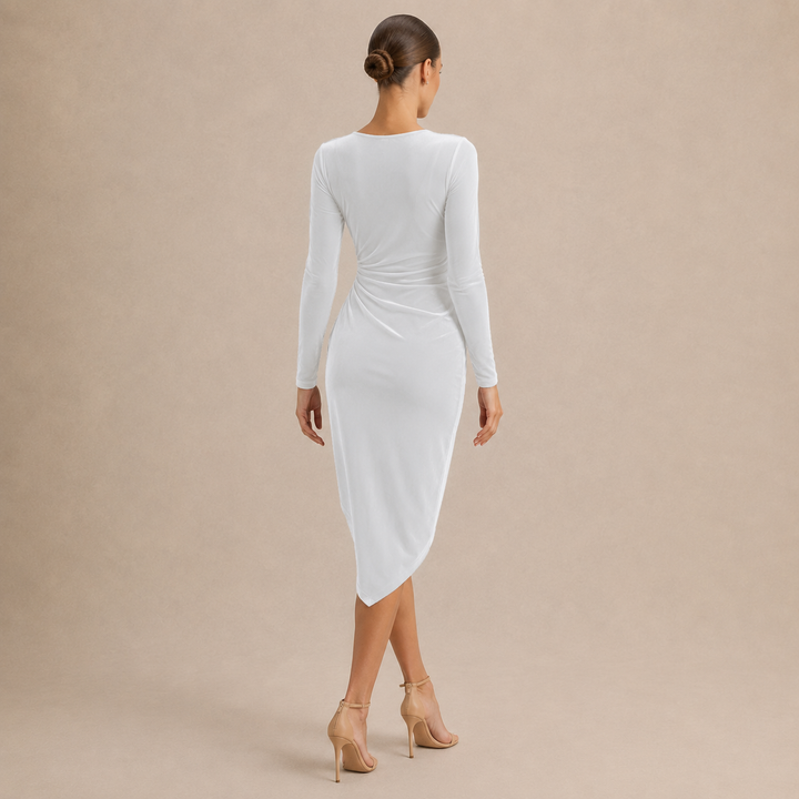 Valentina | Women's Ruched Velvet Wrap Dress