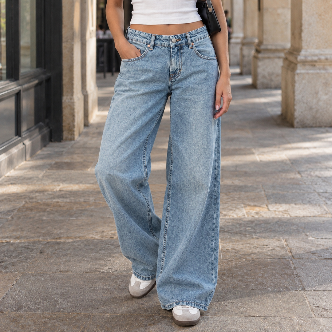 Louisa | Women's Low-Rise Wide-Leg Denim Jeans