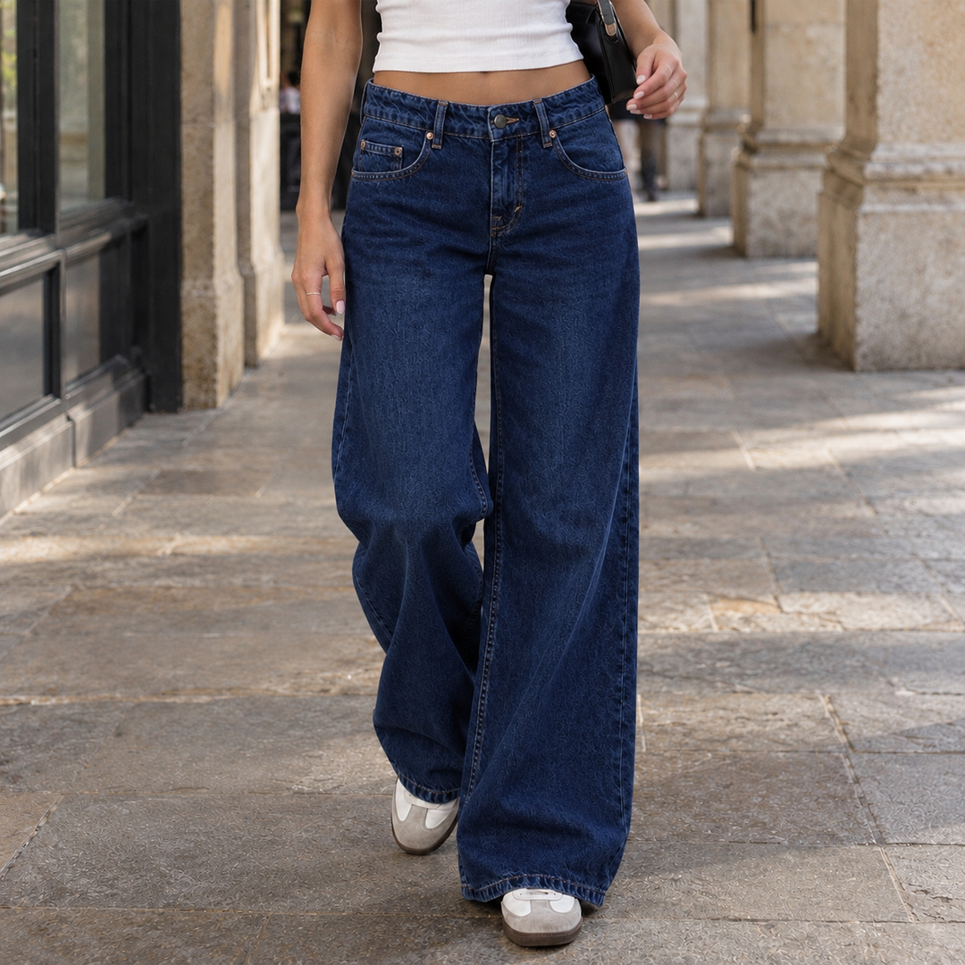 Louisa | Women's Low-Rise Wide-Leg Denim Jeans
