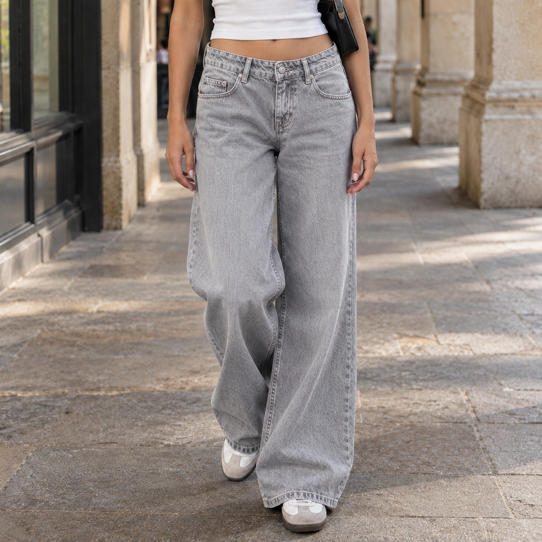 Louisa | Women's Low-Rise Wide-Leg Denim Jeans