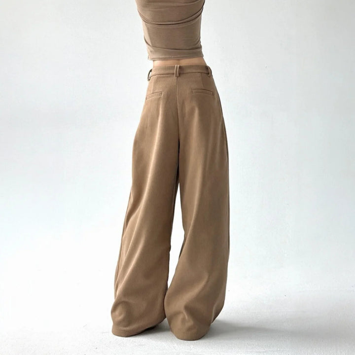 Giselle | Women's High-Rise Wide-Leg Corduroy Trousers