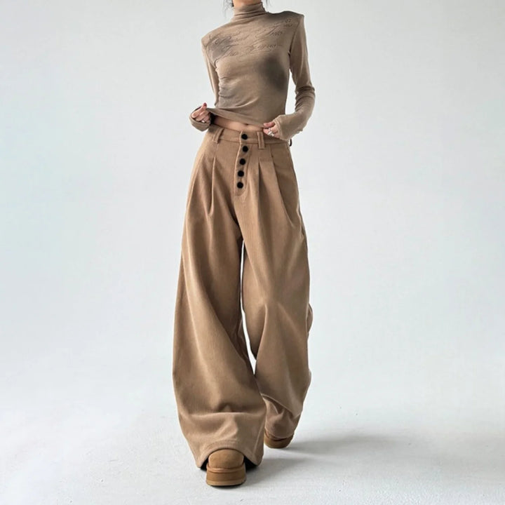 Giselle | Women's High-Rise Wide-Leg Corduroy Trousers