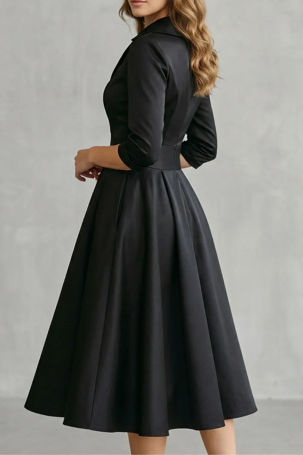 Arden | Women's Draped Collar Midi Dress