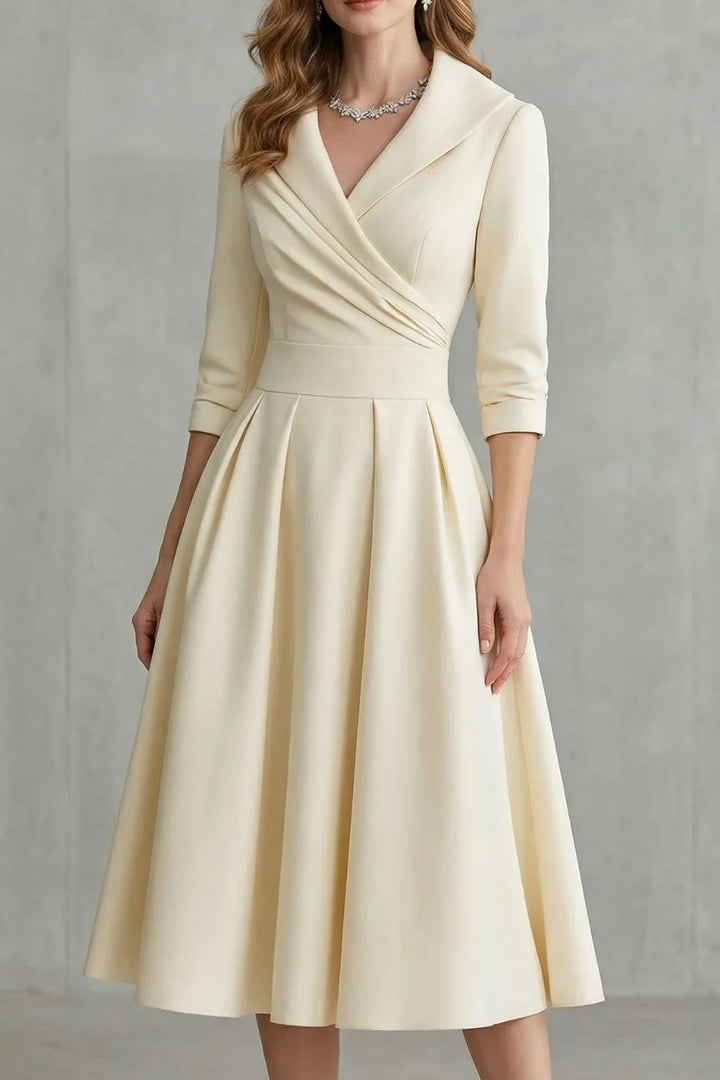 Arden | Women's Draped Collar Midi Dress