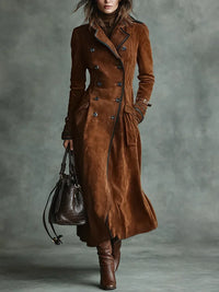 Greer | Women's Double Breasted Suede Trench Coat