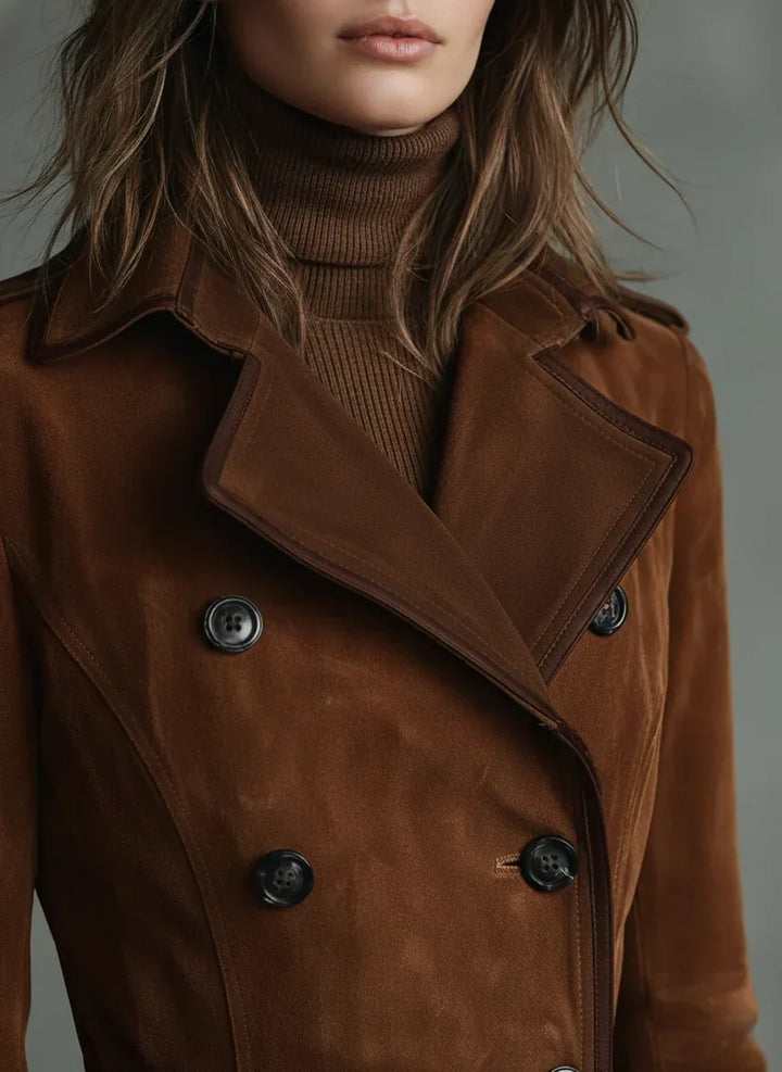 Greer | Women's Double Breasted Suede Trench Coat