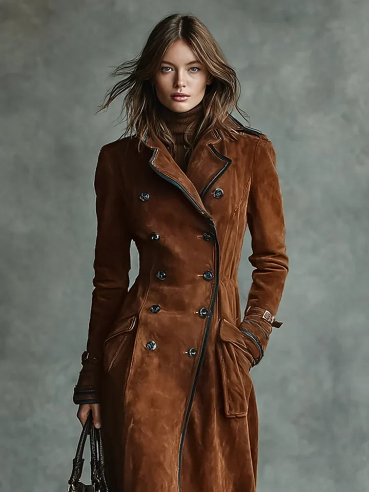 Greer | Women's Double Breasted Suede Trench Coat