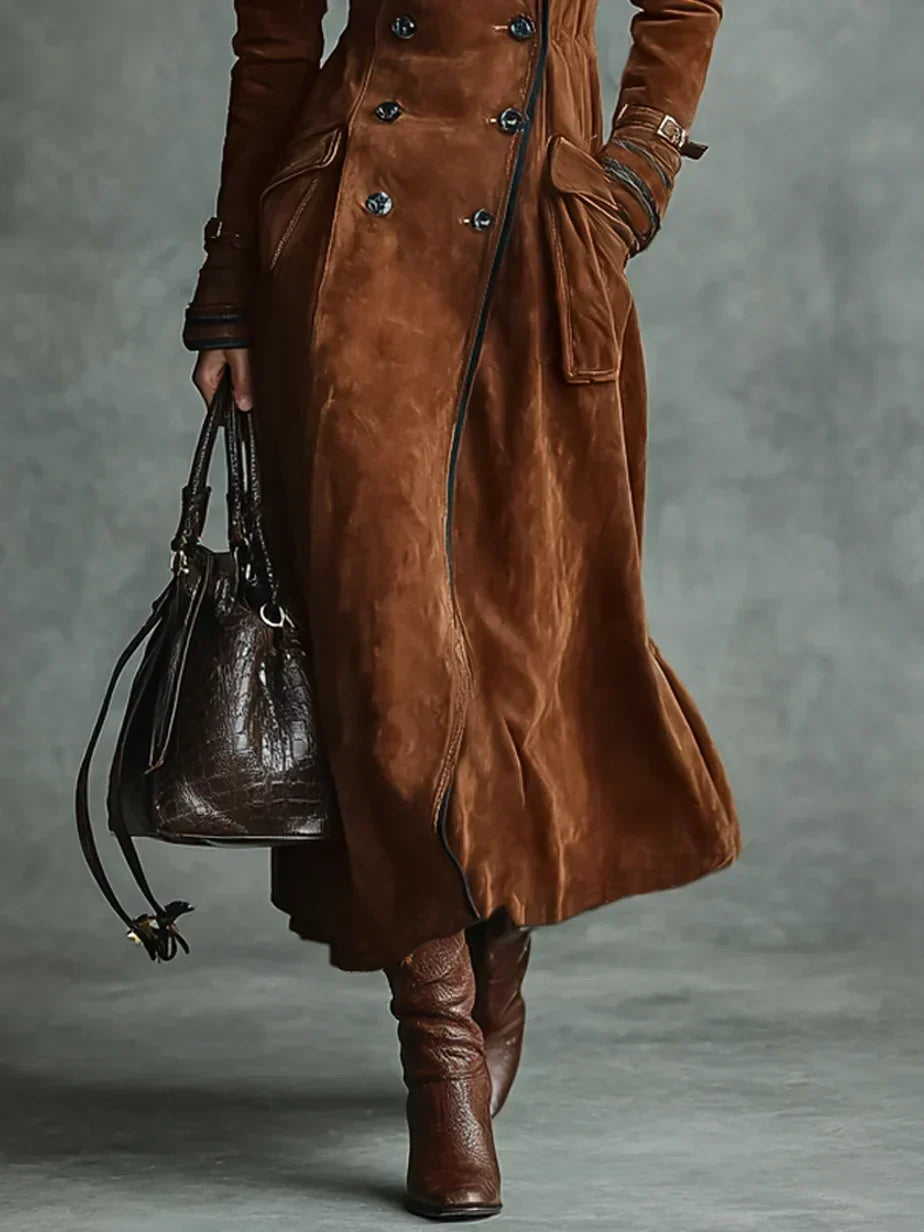 Greer | Women's Double Breasted Suede Trench Coat