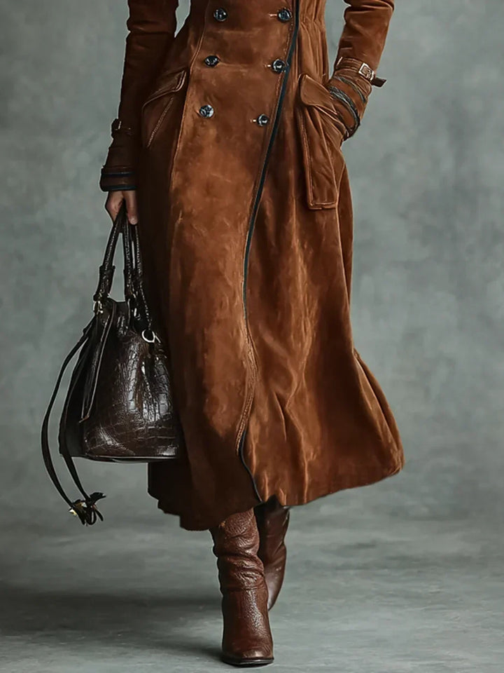 Greer | Women's Double Breasted Suede Trench Coat