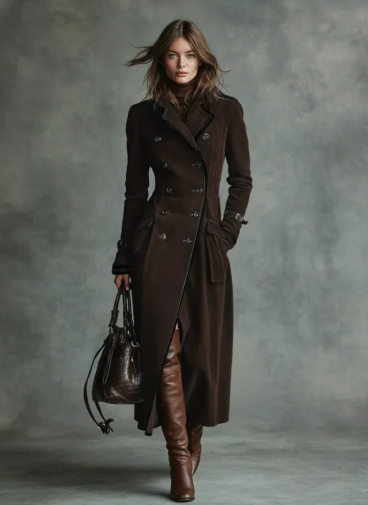 Greer | Women's Double Breasted Suede Trench Coat
