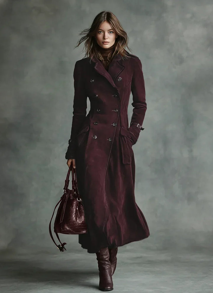 Greer | Women's Double Breasted Suede Trench Coat