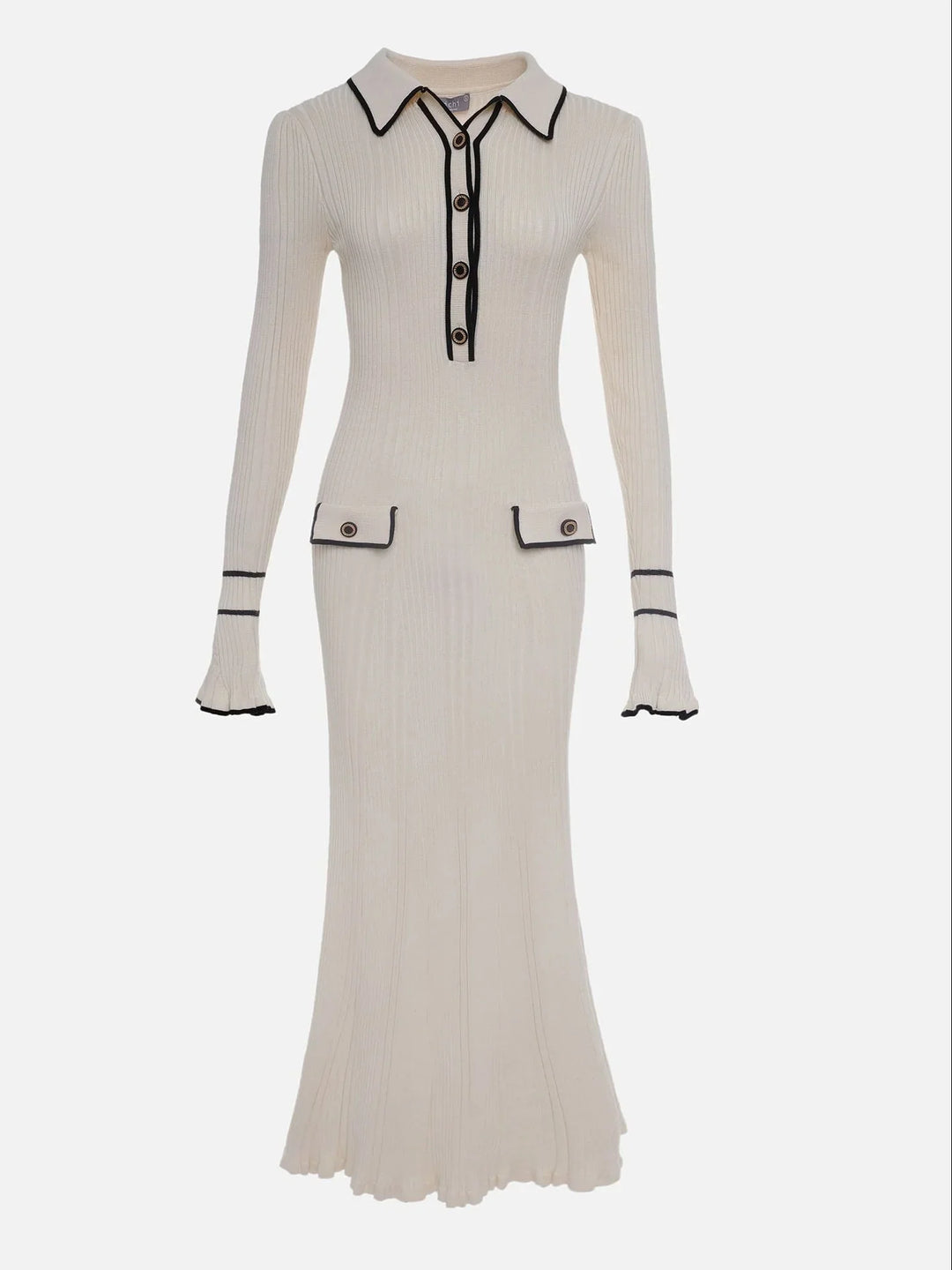 Blanche | Women's Ribbed Button Front Sweater Dress