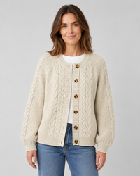 Maggie | Women's Cable Knit Button Front Cardigan